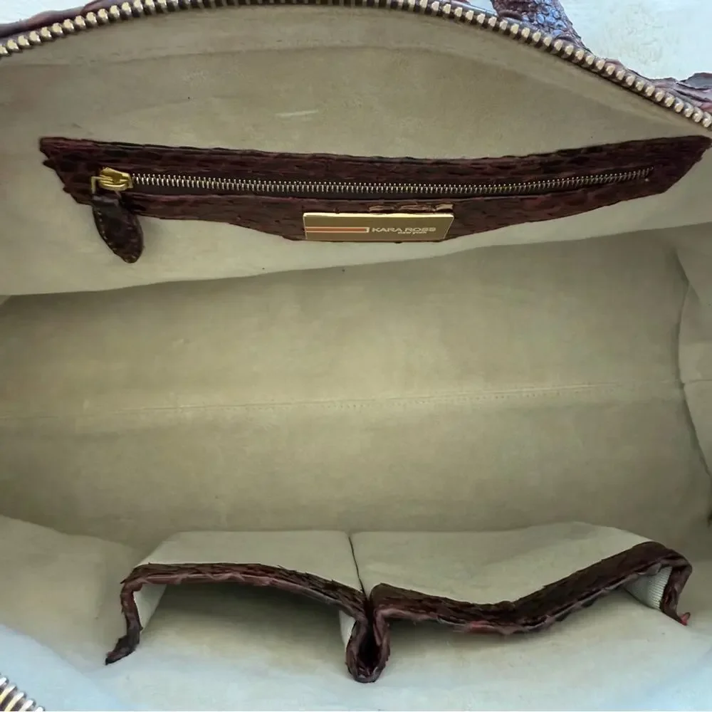 NEW!!! KARA ROSS python skin satchel bag large Retail 2950$